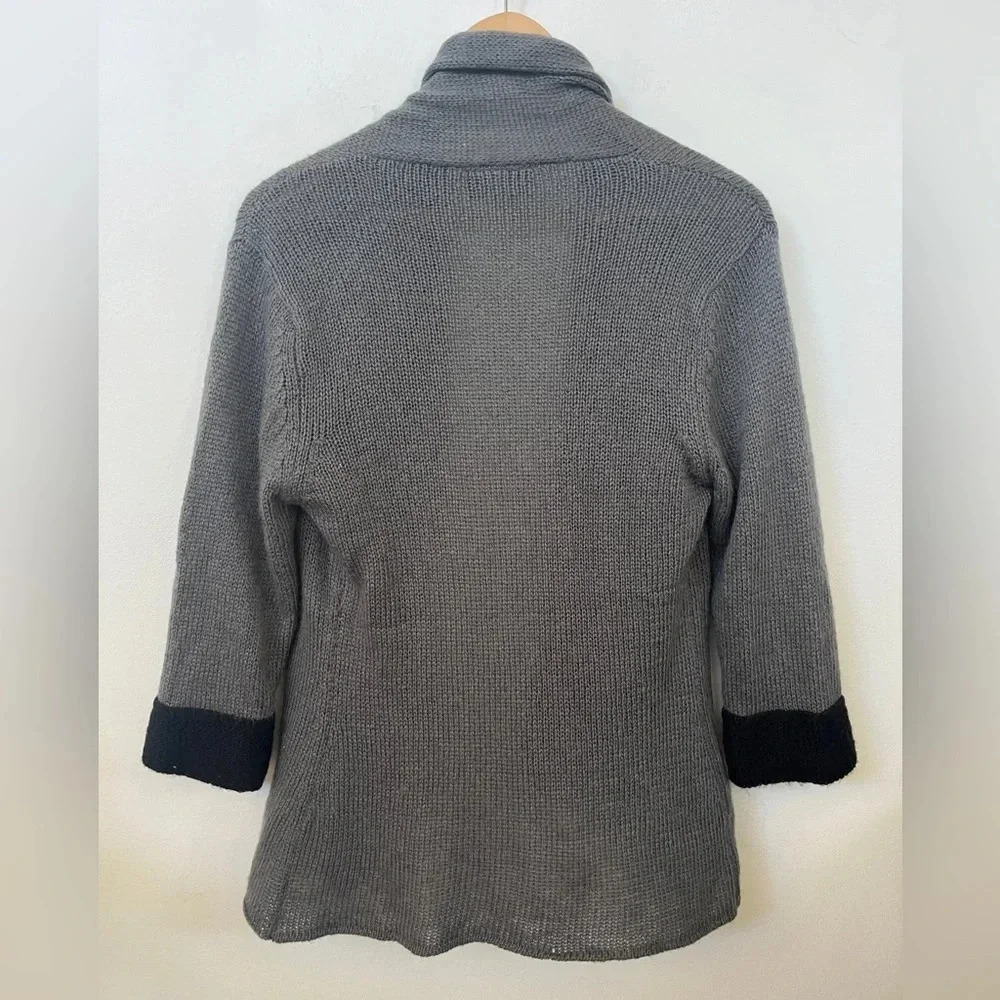 Wooden Ships Paola Buendia Sz S/M Anthropologie Gray OpenCardigan Boho Lagenlook - Picture 7 of 11